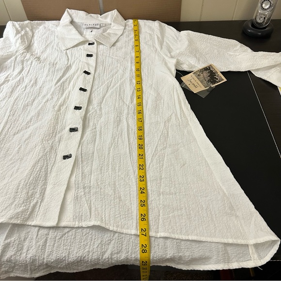 Habitat Crinkle Knit Fabric Tent Blouse in White NWT SMALL - 1C833 - Picture 12 of 13